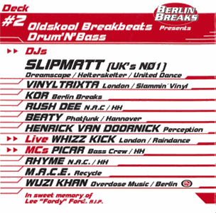 Oldschool Breakbeats with DJ Slipmatt, Vinyltrixta, Kor, Rush Dee, Beaty, Henrick van Doornick