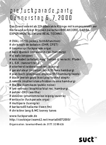 Das Event vereint ab 22 h abstrakte Klänge mit kompromissloser Härte und schlägt Brücken zwischen Breakcore, Gabba, Experimentalem und Real Techno. [lotsa DJs follow]