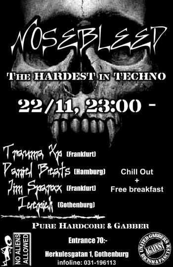 Nosebleed (22/11/97) @ Herkulesgatan 1, Gothenburg, Sweden